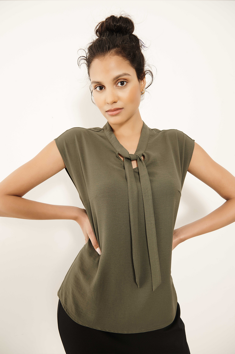 Green Chiffon Top