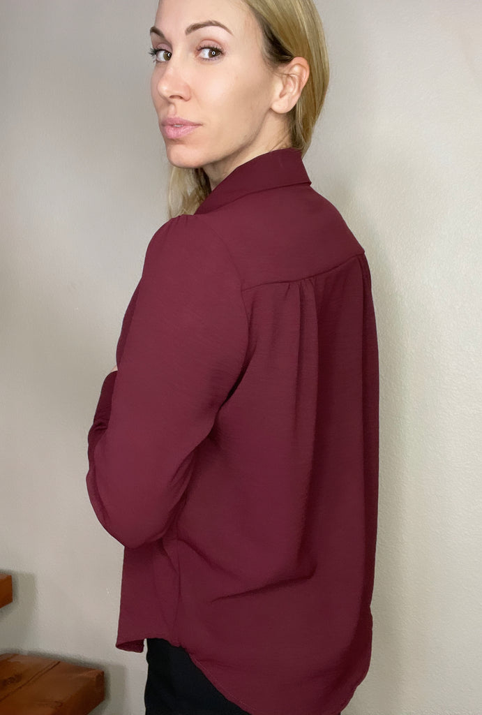 Pearl Blouse Burgundy