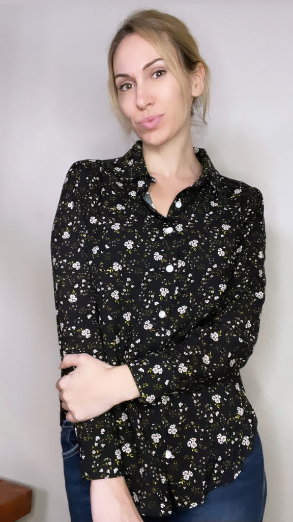 Pearl Blouse Black Floral